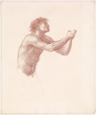 The Hill of Venus - Male Nude - Study of One of the Reapers for Reapers Appealing to Venus by Edward Burne Jones